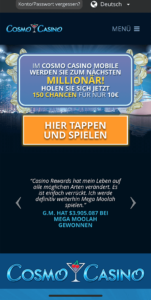 Cosmo Casino Mobile Startseite